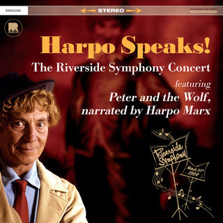 the album cover for Harpo Marx - Harpo Speaks! - The Riverside Symphony Concert featuring Peter and the Wolf