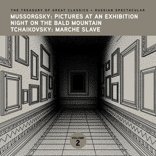 the album cover for Prague Symphony Orchestra - The Treasury of Great Classics - Russian Spectacular - Vol. 2. Mussorgsky: Pictures at an Exhibition, Night on Bald Mountain & T