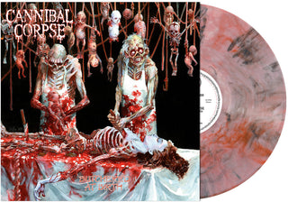 the album cover for Cannibal Corpse - Butchered at Birth (red & Black Smoke Vinyl)