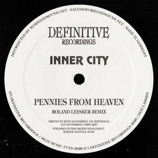 the album cover for Inner City & Kevin Saunderson - Pennies From Heaven (roland Leesker Remix)