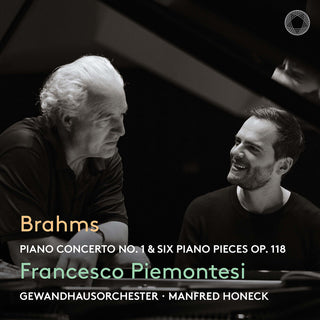 the album cover for Francesco Piemontesi - Brahms: Pno Con No. 1 & Six Pno Pieces Op. 118