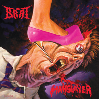 the album cover for Brat - Manslayer - Black Splatter Vinyl