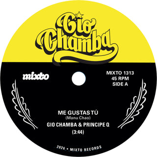 the album cover for Gio Chamba - Me Gustas Tu B/W Redbone