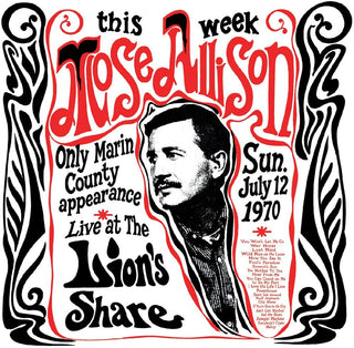 the album cover for Mose Allison - Live At The Lion's Share July 12 1970 - Remastered