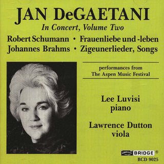 the album cover for JAN DEGAETANI - Jan Degaetani in Concert 2
