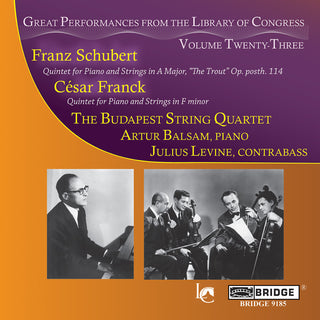 the album cover for SCHUBERT/BRAHMS - Great Performances from the Library of Congress 23