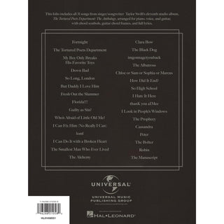 Taylor Swift - The Tortured Poets Department: The Anthology - Piano/Vocal/Guitar Songbook