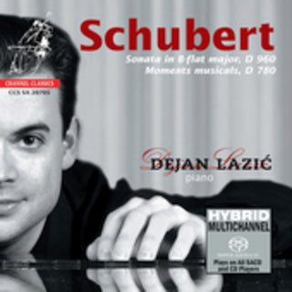 the album cover for Dejan Lazi? - Piano Sonata D 960 / Moments Musicaux D 780