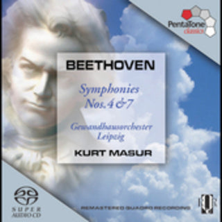 the album cover for L.V. Beethoven - Symphonies 4 & 7