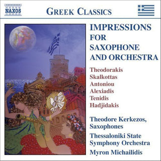 the album cover for Theodore Kerkezos - Works for Saxophone & Orchestra