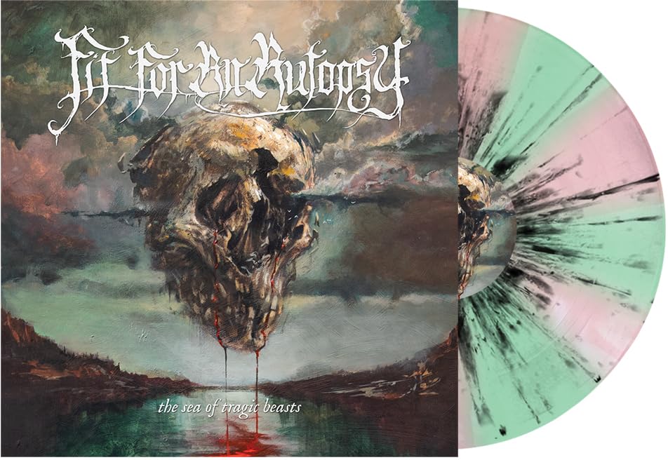 Fit For An Autopsy- The Sea Of Tragic Beasts (Mint Green & Pink Pinwheel W/ Black Splatter)(Sealed)