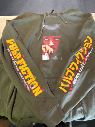 Rucking Fotten Pulp Fiction Hoodie, Olive Green, 2XL