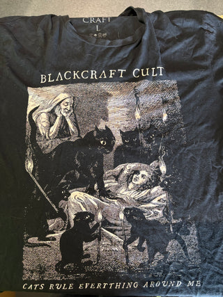 Blackcraft Cult Cats Rule Everything Around Me T-Shirt, Black, L