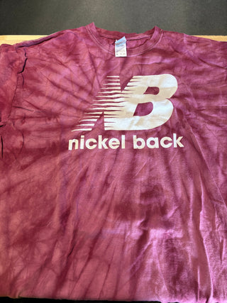 Nickelback X New Balance T-Shirt, Maroon Tie-Dye, XL