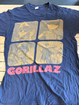 2010 Gorillaz Plastic Beach Group T-Shirt, Navy Blue, M