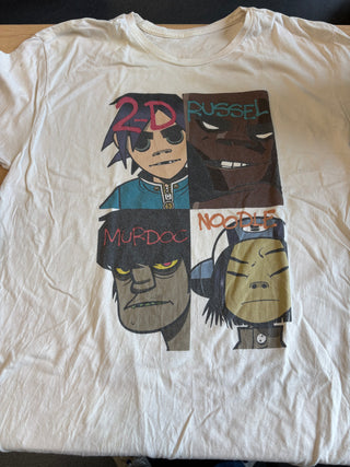Gorillaz 4-Panel Group Shot T-Shirt, White, L