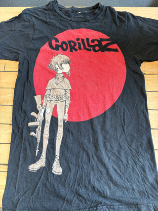 2010 Gorillaz 2D Red Dot T-Shirt, Black, XS (Minor Snag On Chest, See Description)