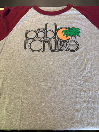 Pablo Cruise Raglan T-Shirt, Grey/Maroon, 2XL