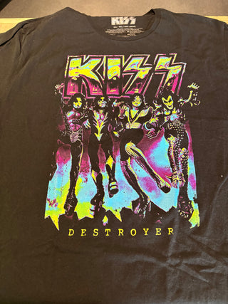 Kiss Psychedelic Destroyer T-Shirt, Black, 2XL