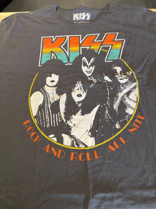 Kiss Rock & Roll All Nite T-Shirt, Grey, 2XL