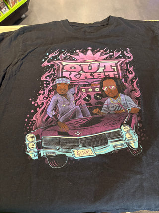 Outkast Atliens Cartoon T-Shirt, Black, 2XL