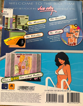 Grand Theft Auto: Vice City- Bradygames Signature Series Guide (Torn Cover W/Unattached Poster)