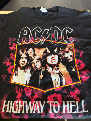 AC/DC Highway To Hell Bordered T-Shirt, Black, XL