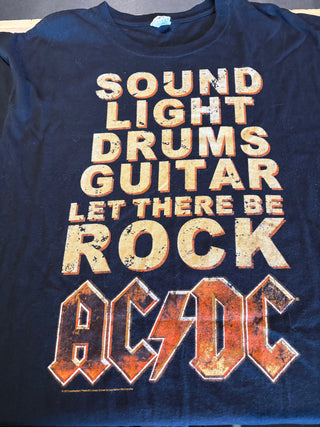 AC/DC Sound Light Drums Guitar T-Shirt, Black, XL