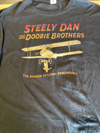 2018 Steely Dan / Doobie Brothers Summer Of Living Dangerously Tour T-Shirt, Black, XL