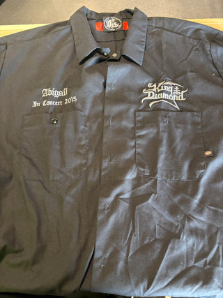 King Diamond Abigail In Concert 2015 Dickies Short Sleeve Button Up, Black, 2XL