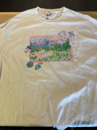 2025 Soccer Mommy North American Tour Pastel Mountain T-Shirt, White, XL