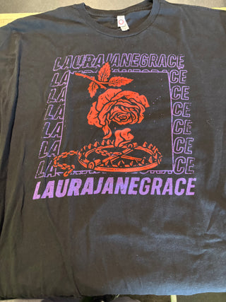 Laura Jane Grace (Against Me) Solo Flower Beartrap T-Shirt, Black, XL