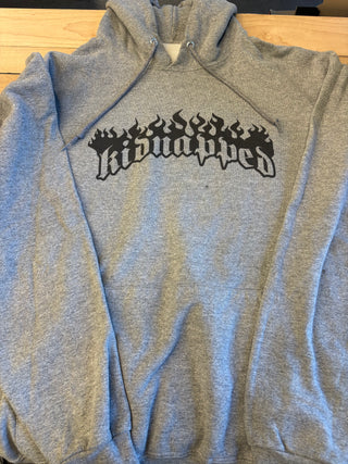 Kidnapped Flame Logo Hoodie, Grey, L