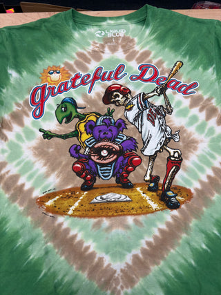Grateful Dead Steal Your Base Liquid Blue T-Shirt, Green/Brown Tie-Dye, L