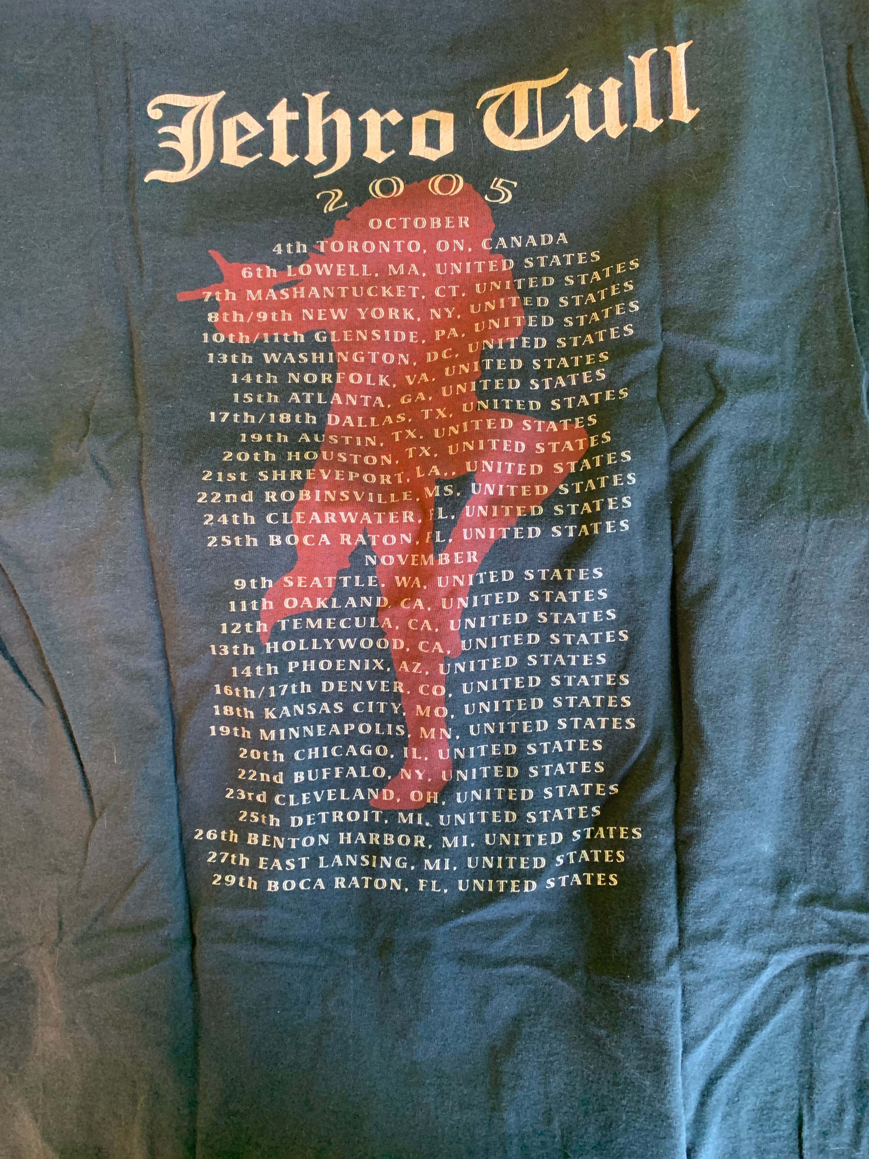 Jethro Tull 2005 Tour T-Shirt, Black, XL