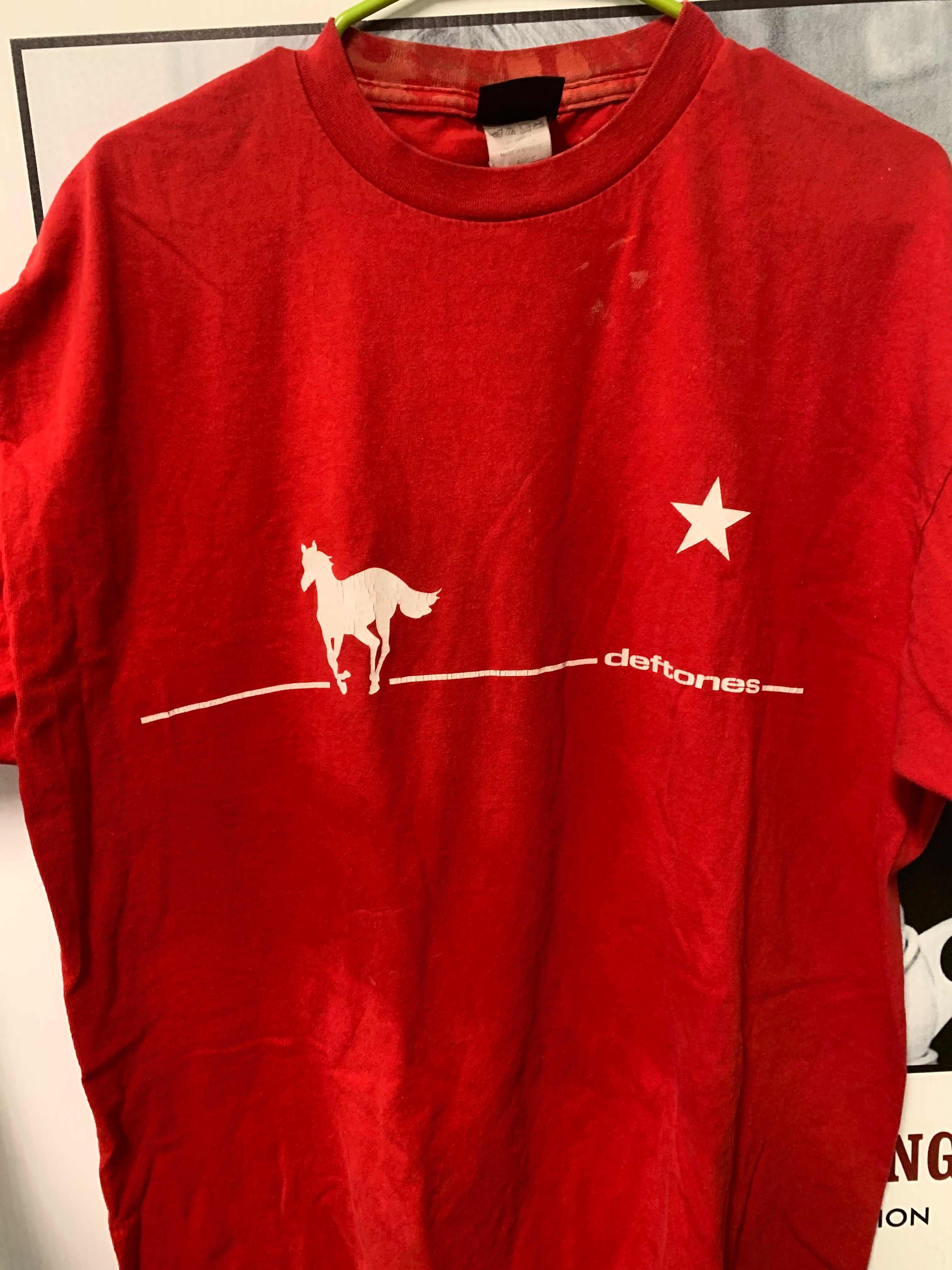 Deftones White Pony T-Shirt (2000), Red W/ Minor Bleach Stains, XL
