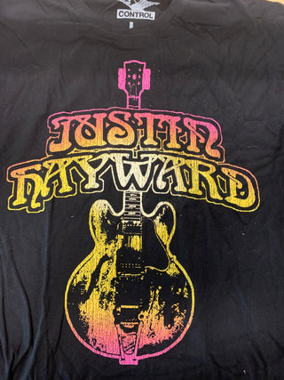 Justin Hayward (Moody Blues) Guitar Logo T-Shirt, Black, L