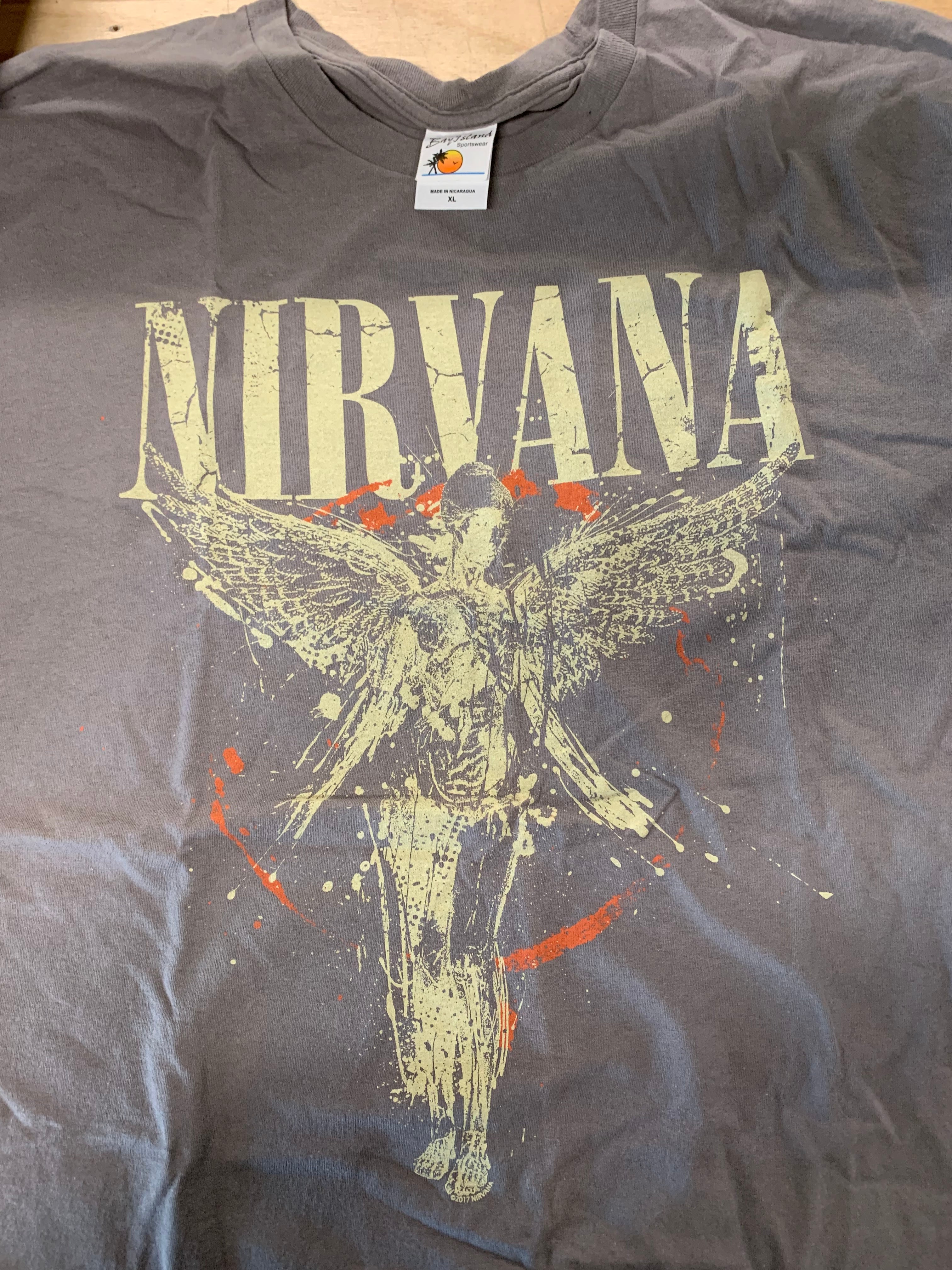 Nirvana In Utero T-Shirt, Gray, XL