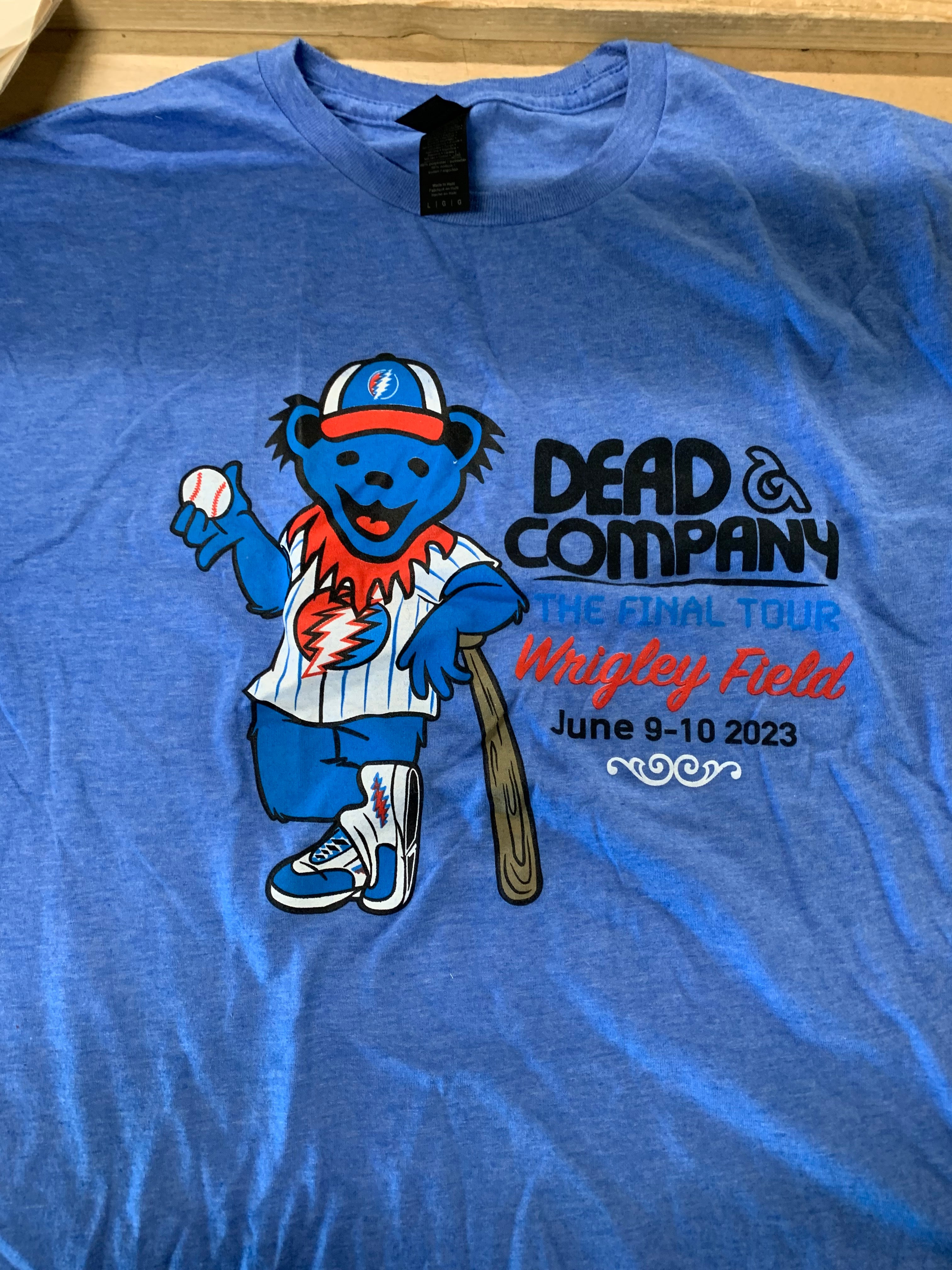 Dead & Company Final Tour T-Shirt June 9-10 2023 Wrigley Field, Blue, L
