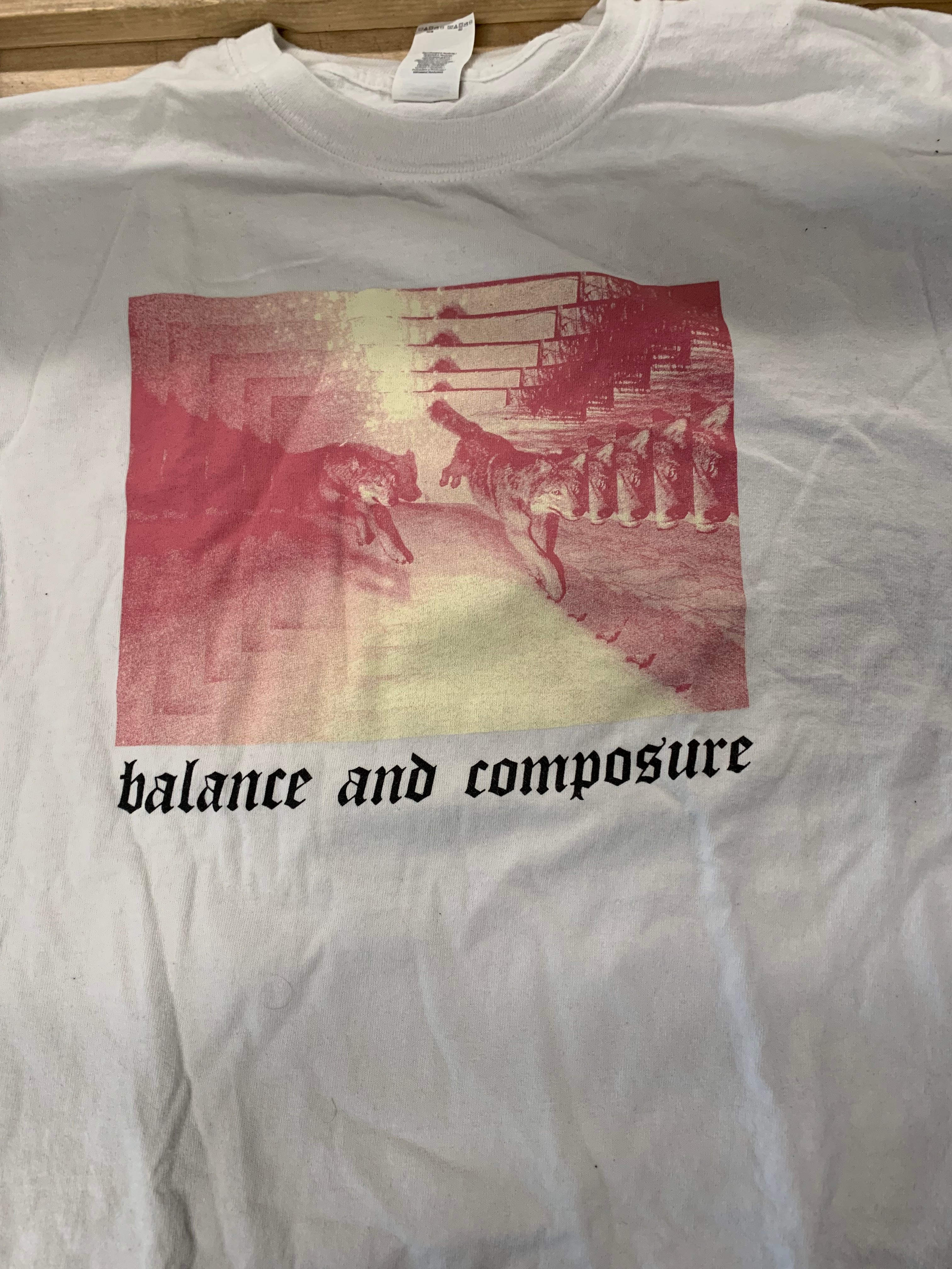 Balance And Composure Wolves Longsleeve T-Shirt, White, L