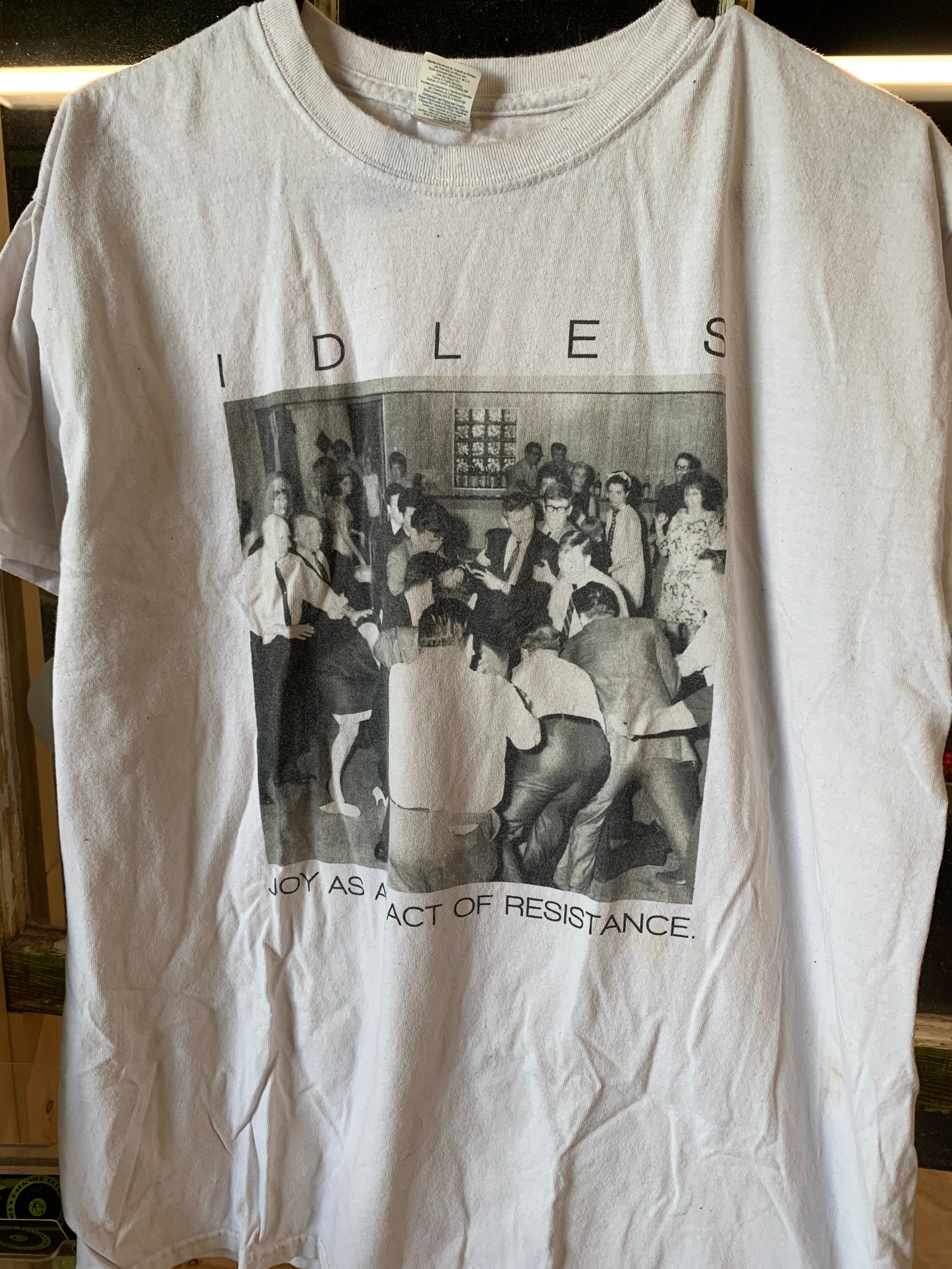 Idles Joy As An Act Of Resistence T-Shirt, White, Large (SEE DESCRIPTION)