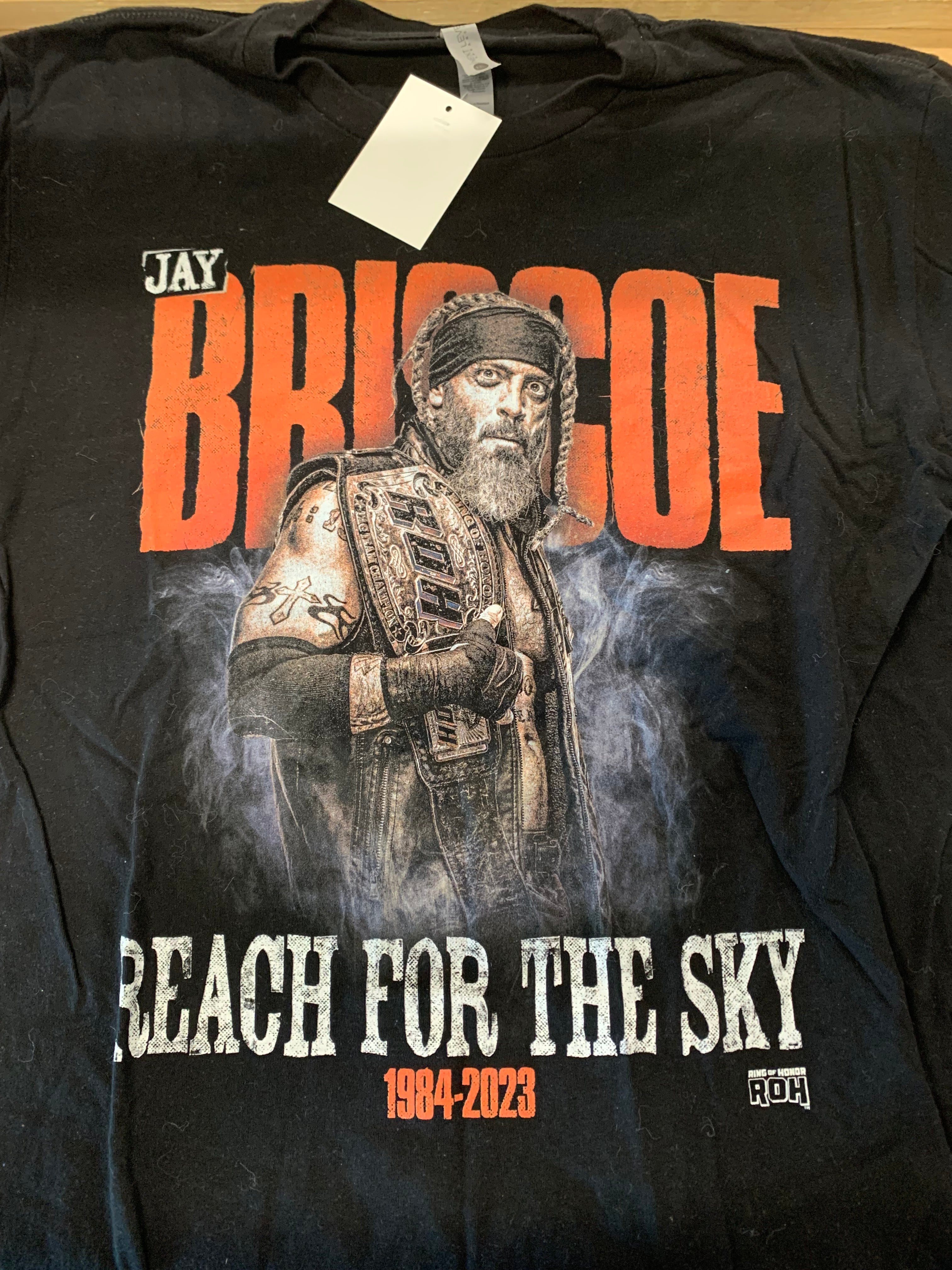 Jay Briscoe Reach For The Sky 1984-2023 Memorial T-Shirt, Black, M