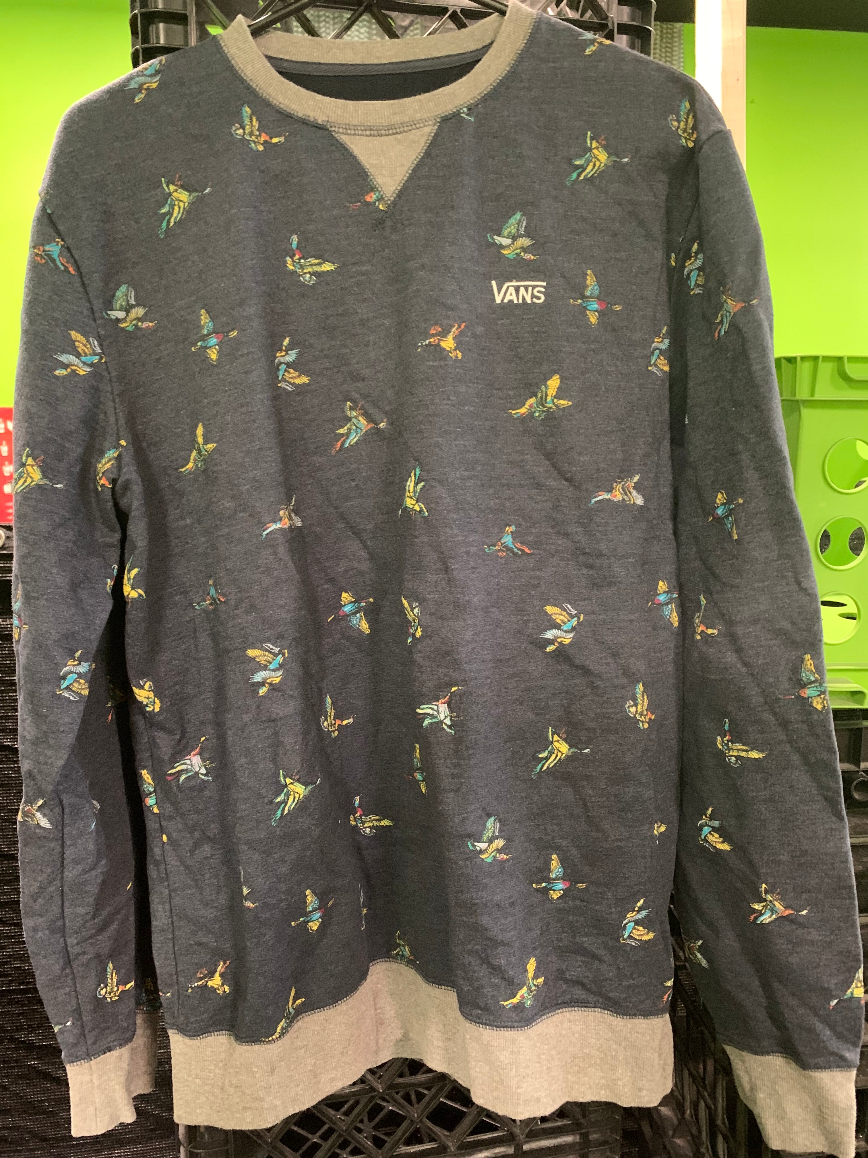VANS Bird Longsleeve Sweatshirt, Charcoal, M