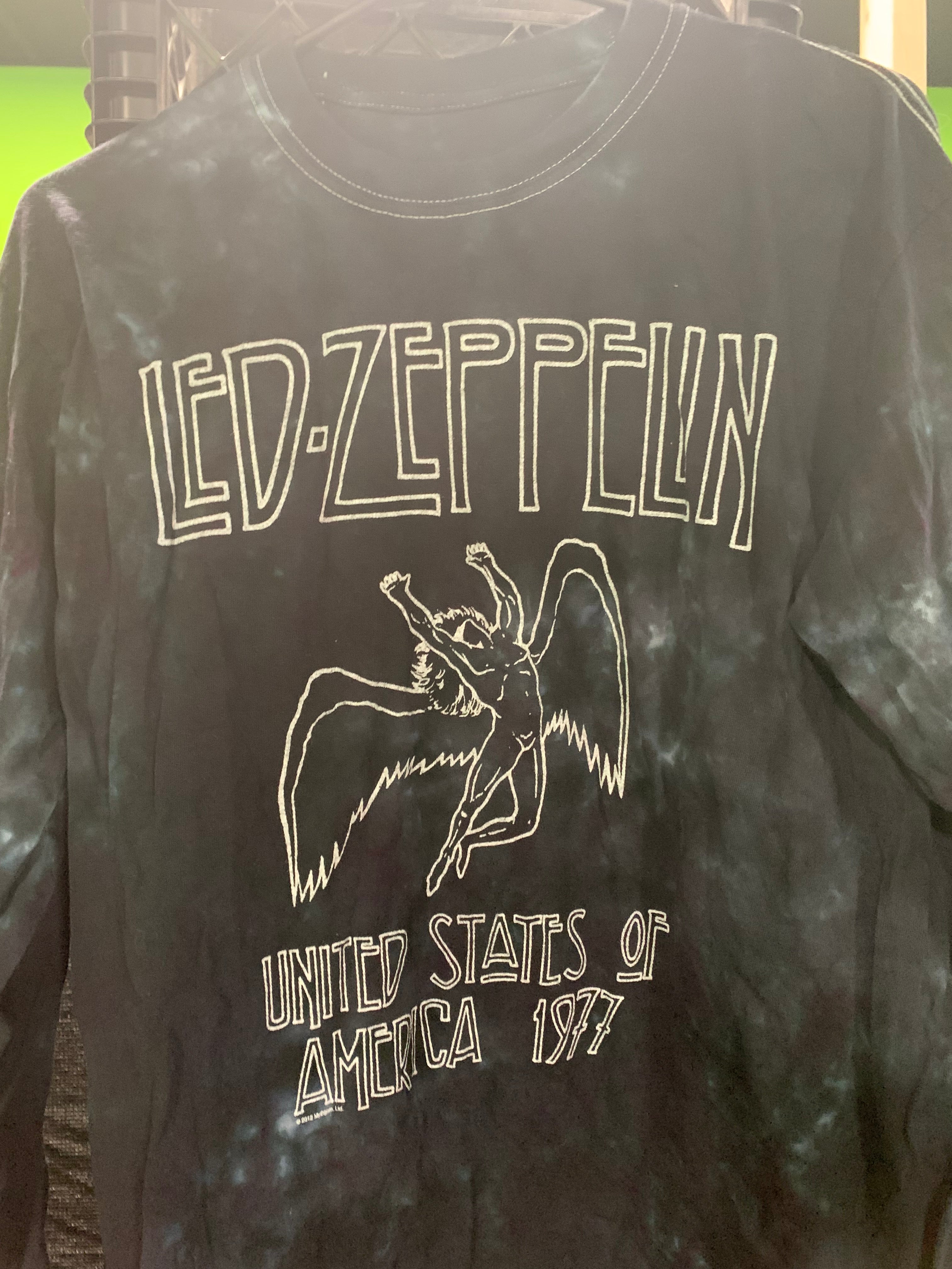 Led Zeppelin USA 1977 Longsleeve (2012 Reprint), Black / Blue Tie Dye, M