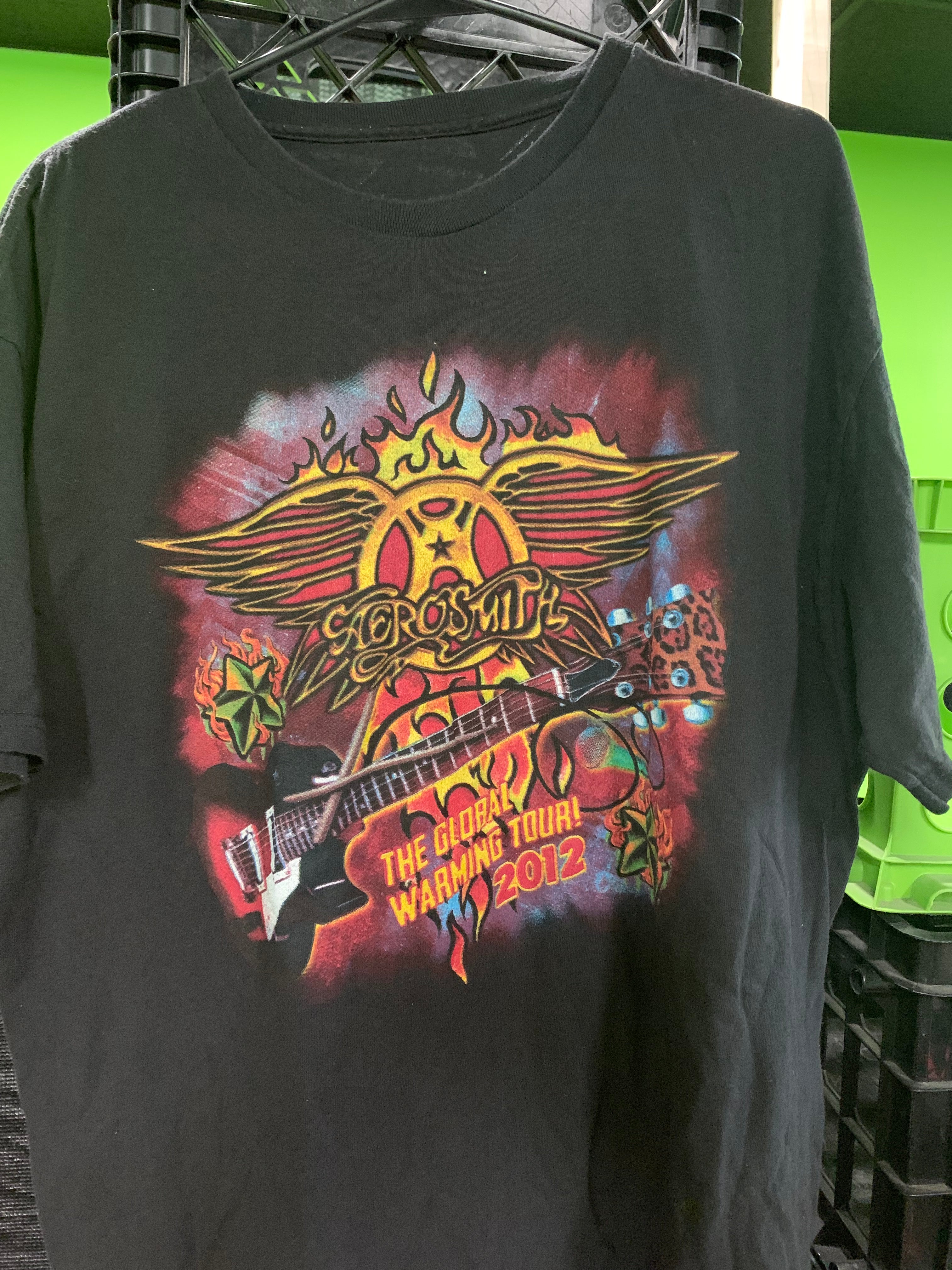 Aerosmith 2012 Globing Warming Tour T-Shirt, Black, XL