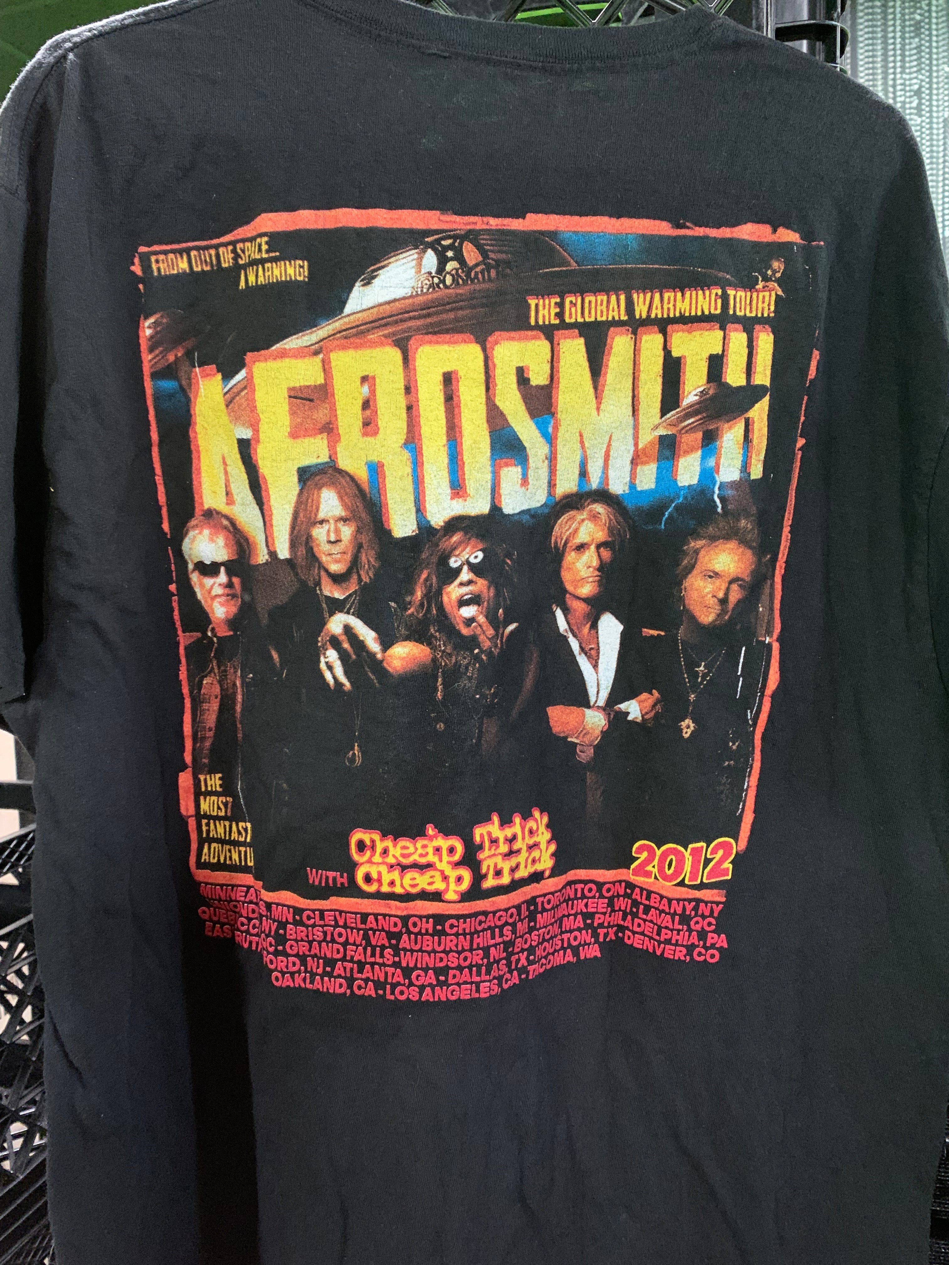 Aerosmith 2012 Globing Warming Tour T-Shirt, Black, XL