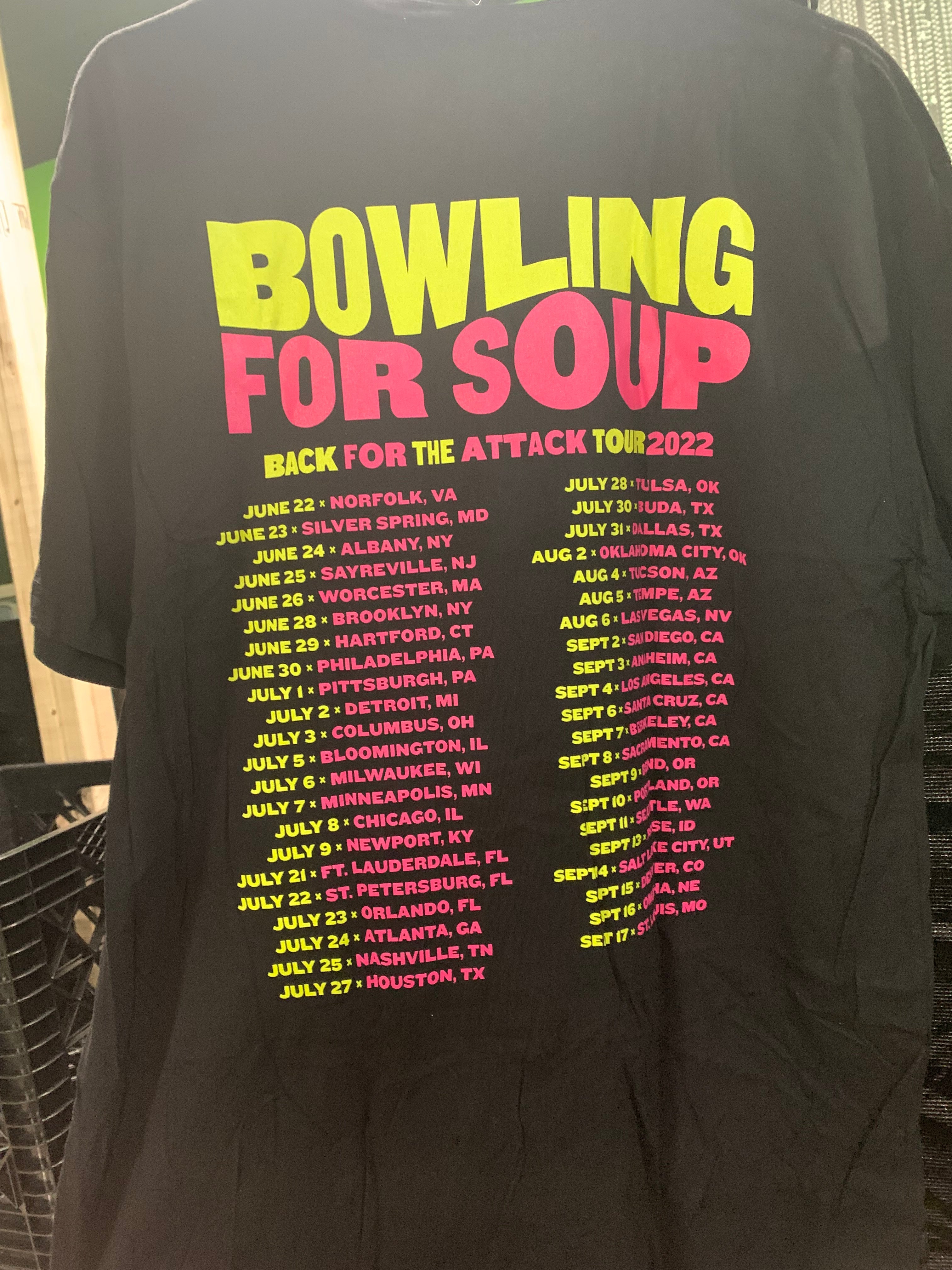 Bowling For Soup 2022 Back For The Attack Tour, Black, XL