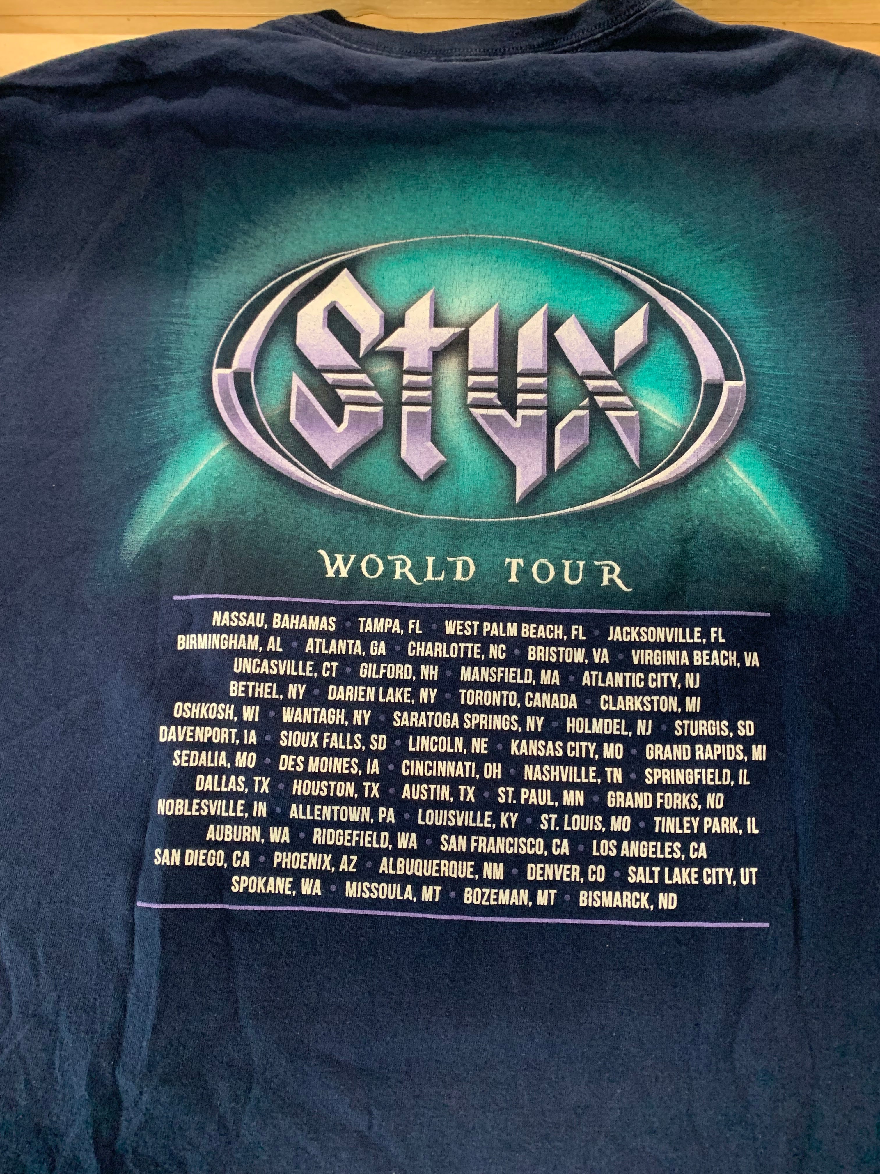 Styx World Tour T-Shirt, Navy, XL