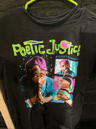 Tupac Poetic Justice T-Shirt, Black, M