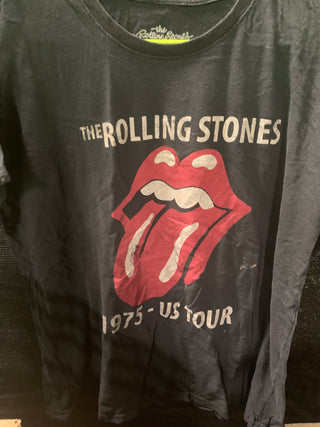 Rolling Stones 1975 US Tour (2020 Reprint) T-Shirt, Black, XXL